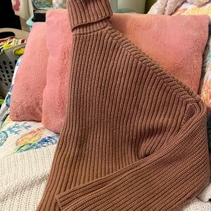 Abercrombie & Fitch Ribbed Brown Turtleneck Sweater